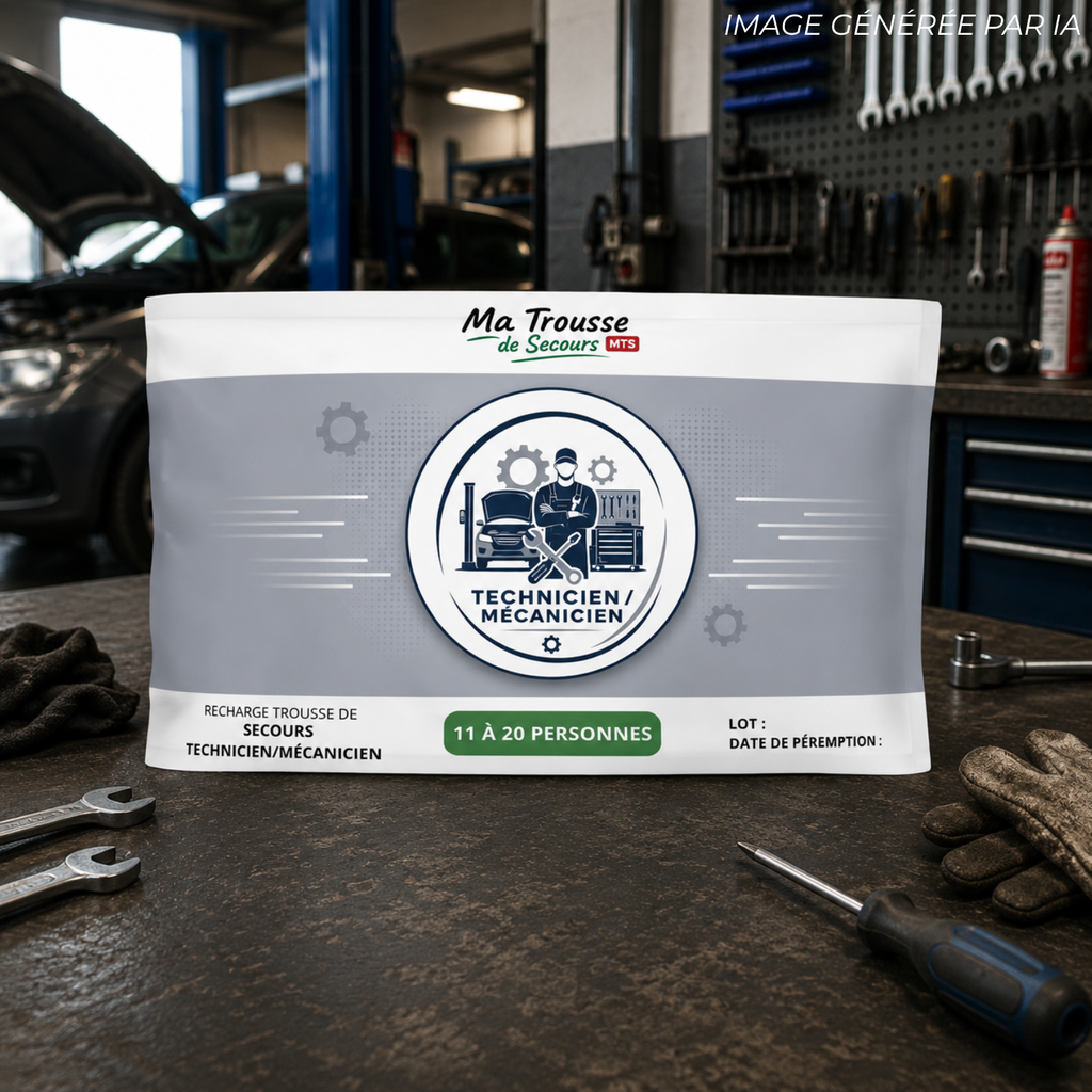 Recharge trousse de secours Technicien / Mécanicien - 11 à 20 personnes