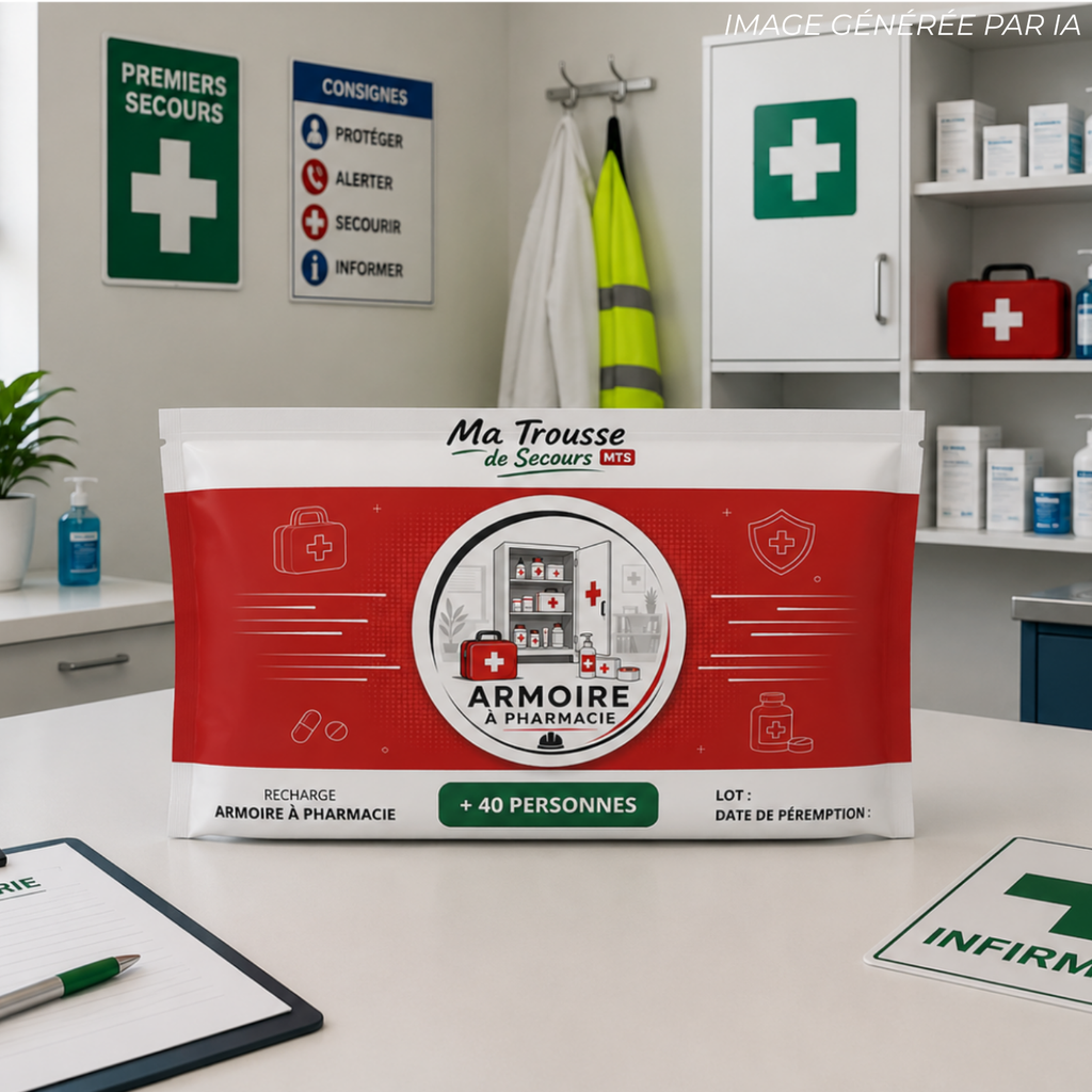 Recharge armoire à pharmacie  + 40 personnes